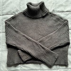 Garage Turtleneck Knit Cropped Sweater